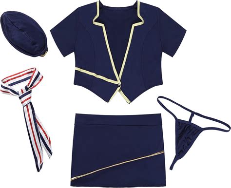 Buy Hedmy Women Lingerie Sexy Cosplay Costumes Stewardess Air Hostess Uniform Crop Top With Hip
