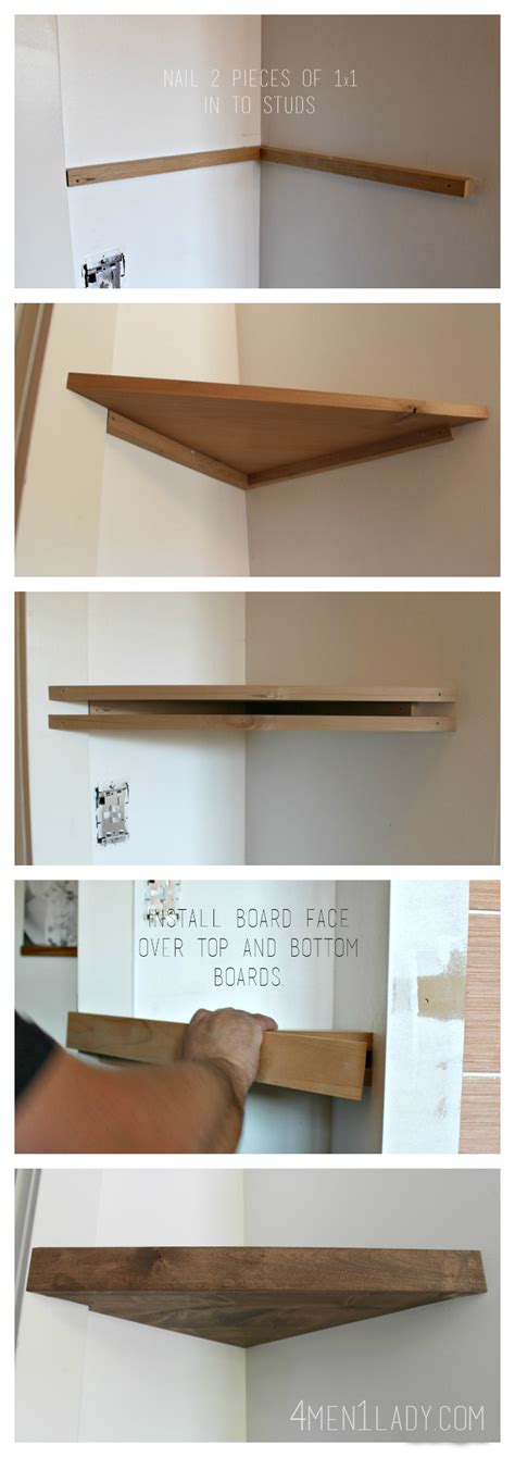 DIY Corner Shelves, Corner shelf, floating shelf