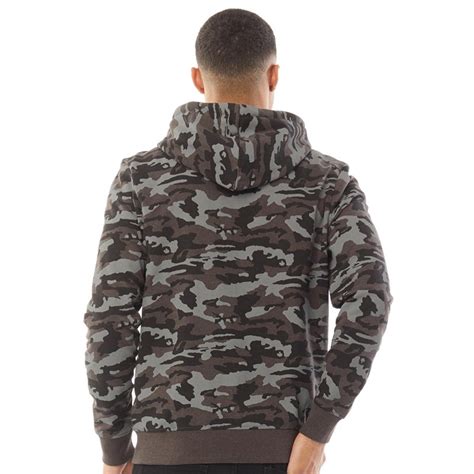 Buy Fluid Mens Camo Print Zip Through Hoodie Charcoal Camo