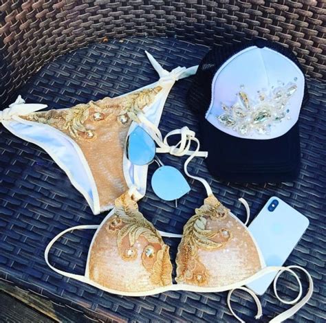 Gold Crystal Bikini And Snapback Slaylebrity