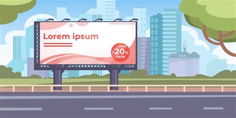 Рекламный щит на уличной иллюстрации | Бесплатно векторы