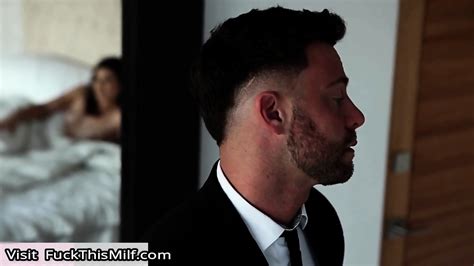 Sated Brunette Fucks Her Man Before He Leaves Work