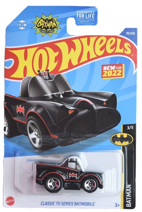 Hot Wheels Classic TV Series Batmobile Batman 3 5 Black Wite Red Stripe Toy
