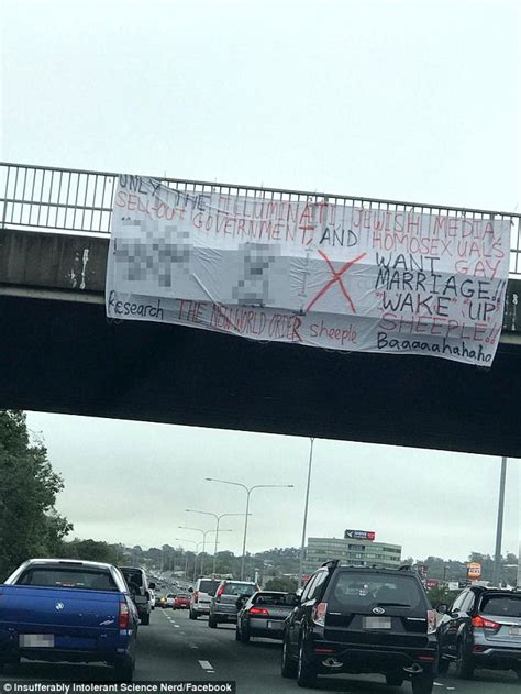 Protesters Hang Bizarre Anti Same Sex Marriage Banner Daily Mail Online