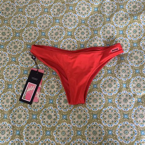 Blackbough Swim Red Moderate Bikini Bottoms Super Depop