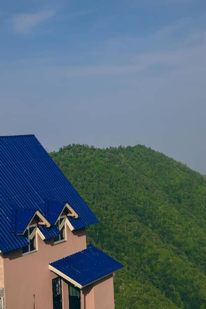premium photo  blue roof   building