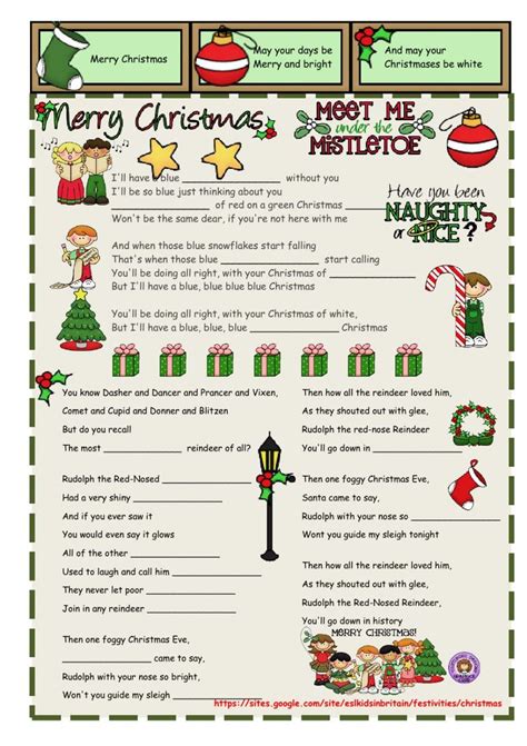 Christmas Carols Interactive Worksheet Christmas Worksheets