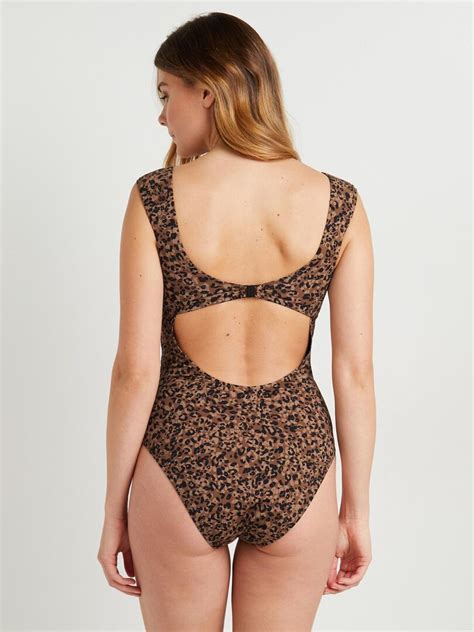 Maillot De Bain Piece Plunge Mambo RougeGorge Lingerie Marron Caramel Kiabi Nu