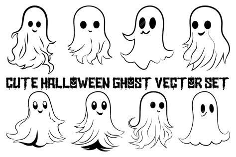 Premium Vector Cute Halloween Ghost Vector Ghost Clipart For