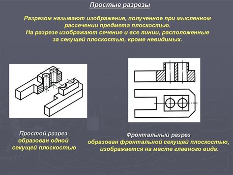 Простые разрезы. Урок черчения. 9 класс - презентация онлайн