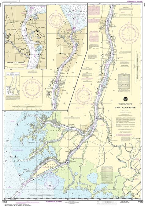 Noaa Nautical Chart 14852 St Clair Riverhead Of St Clair River