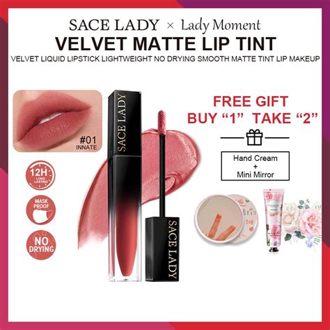 Sace Lady Matte Long Lasting Smooth Velvet Lip Gloss Nude Lips Tint Lips Lipstick Makeup No
