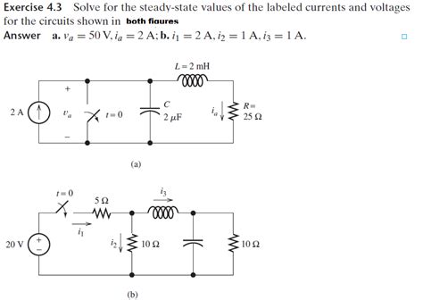 Solved Solve For The Steady State Values Of The Labeled Chegg