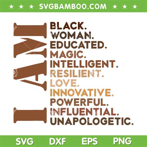 I Am Black Woman Svg Png