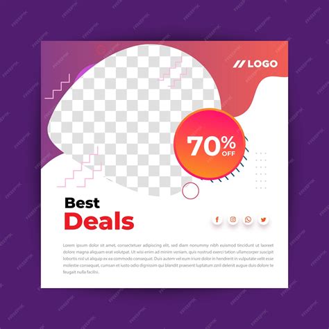 Premium Vector | Best Deals Sale post Template positivism concept post