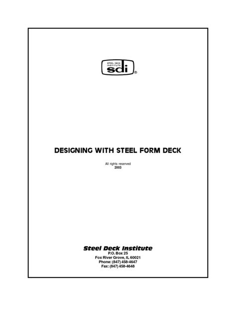 Designing With Steel Deck Form Pdf Bending Deck Ship