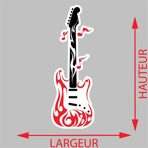 Sticker Guitare Rock Autocollant Guitare Rock Zonestickers