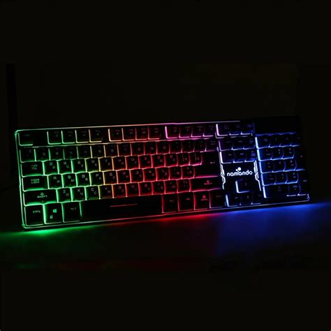 Key Gaming Keyboard Gamer Floating LED Backlit USB Interface Luminous ...