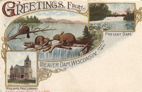 Greetings From Beaver Dam Postcard Wisconsin Historical Society