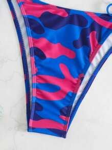 Camo Print Halter Triangle Tie Side Bikini Set For Summer Beach SHEIN USA