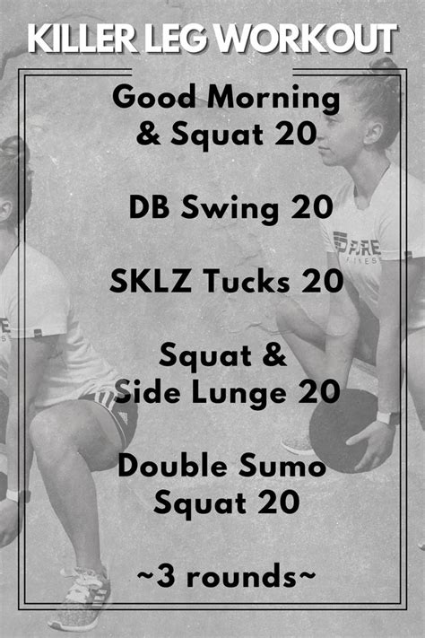 Leg Workout 5 Rounds 20 Reps Each Leg Workout Killer Leg Workouts