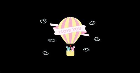 Cute Bunnies Hot Air Balloon Cute Bunnies Hot Air Balloon Sticker TeePublic