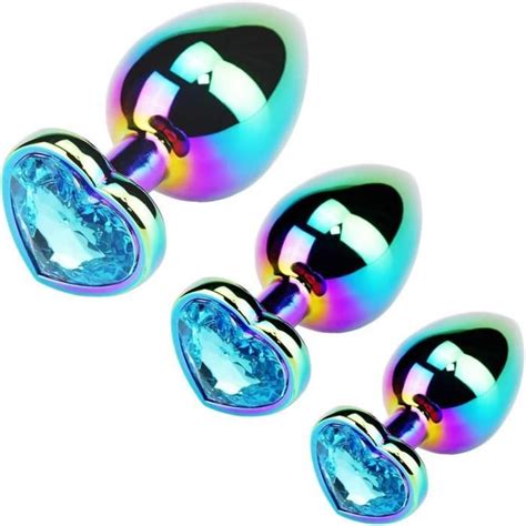 Set De Plug Anal En M Tal Avec Cristaux Et Strass Petits M Dium Grand Plug Anal Pour