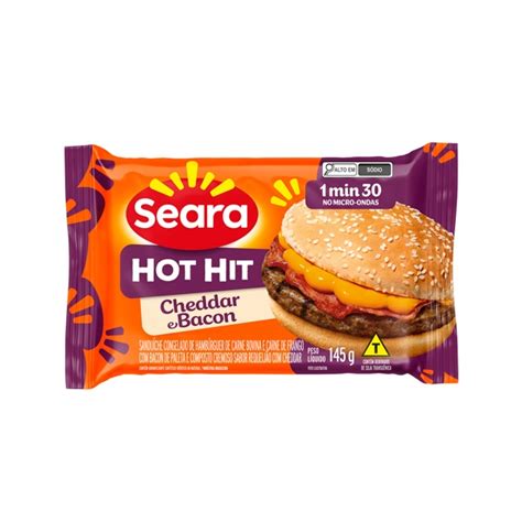 Hamb Rguer Hot Hit Seara Bacon Cheddar G Big Box Norte