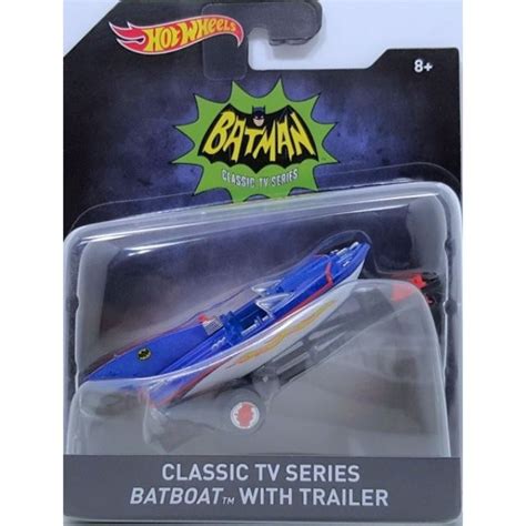 Hot Wheels prémiové auto Batman Classic TV Series Batboat with Trailer Legenio Specialista