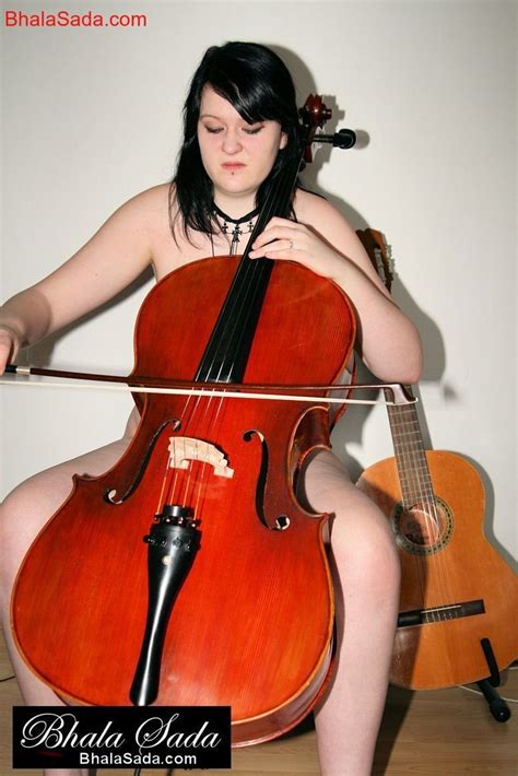 Chubby Brunette Babe Loves Playing A Cello Completely Naked 15 Photos