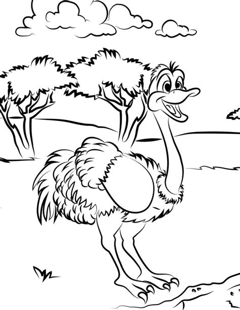 Free Printable Ostrich Coloring Pages For Kids