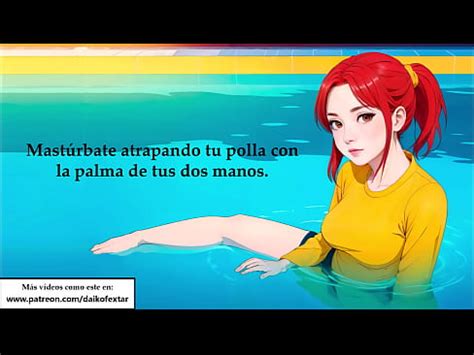JOI hentai traviesa en la piscina Voz española XVIDEOS