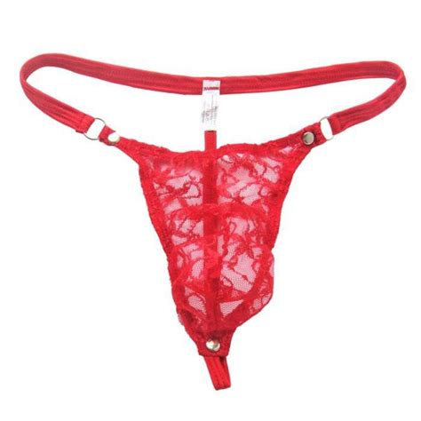 YONGHS FR String Sissy Homme Sexy Tanga Dentelle G String Thong Bikini