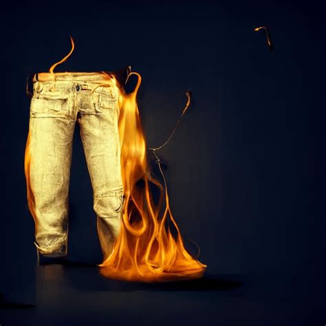 Premium AI Image | A fire burning jeans and a pair of jeans