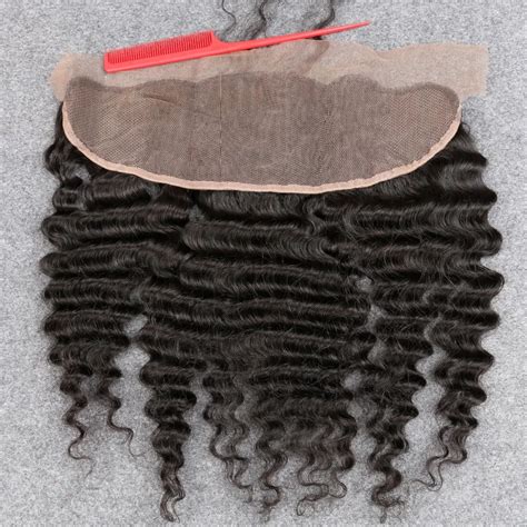 7a Brazilian 13x4 Lace Frontal Deep Wave Lace Frontals Closure Bleached