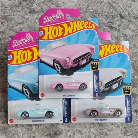 Hot Wheels Barbie Car Series Corvette Hw Screen Time Shopee Singapore