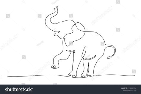 Simple Elephant Line Drawing