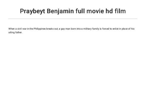 Praybeyt Benjamin full movie hd film