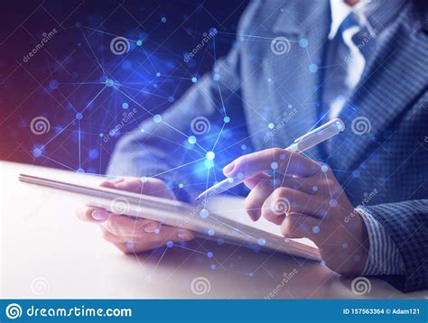 Project Management And Internet Researching Stock Photo Image Of