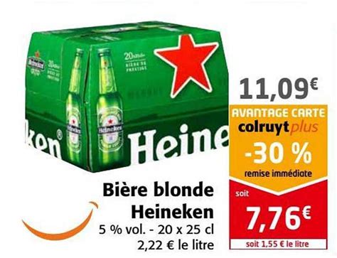 Promo Bière Blonde Heineken Remise Immédiate chez Colruyt iCatalogue fr