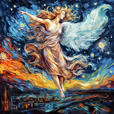 Angel Dream 02 Starry Night Digital Art by Matthias Hauser - Fine Art ...