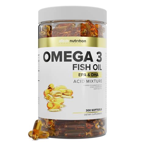 Купить Омега 3 1360 мг, 300 мягких капсул A Tech Nutrition Омега: цена ...