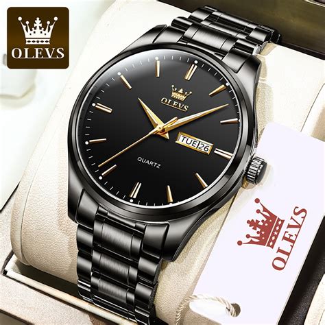 Olevs Reloj Anal Gico De Acero Inoxidable Para Hombre Accesorio De Pulsera De Cuarzo Resistente