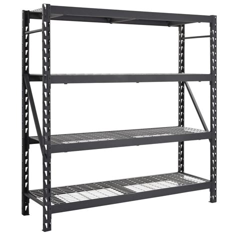 Husky Black 4 Tier Heavy Duty Industrial Welded Steel Garage Shelving