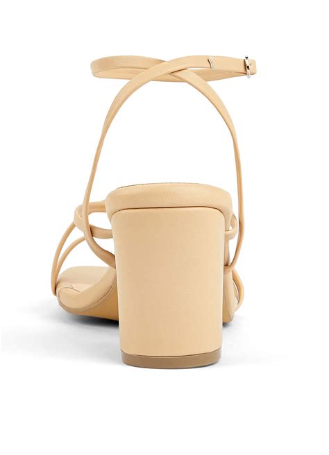 Nude Brief Cross Ankle Strap Heels Shoes Azazie