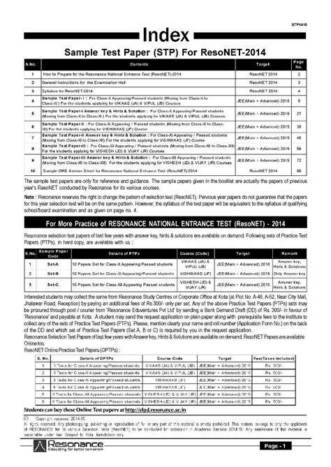 Pdf Resonance Test Paper Dokumentips
