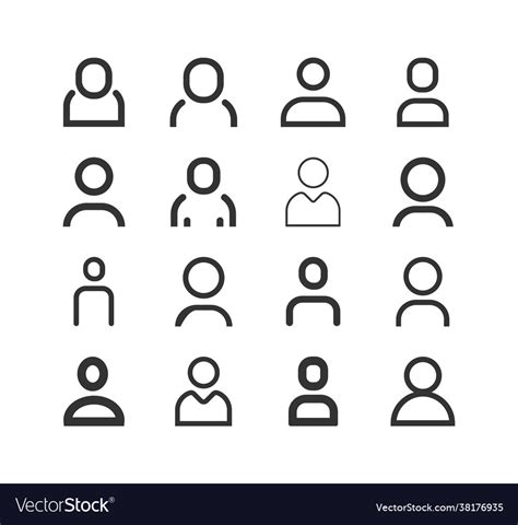 User Avatar Person Icon Set Royalty Free Vector Image