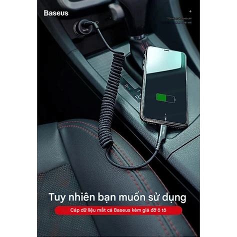 Cáp sạc lò xo đàn hồi USB sang Lightning Baseus * Giá Tốt