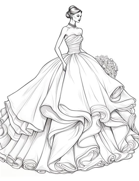 coloring page dresses 1