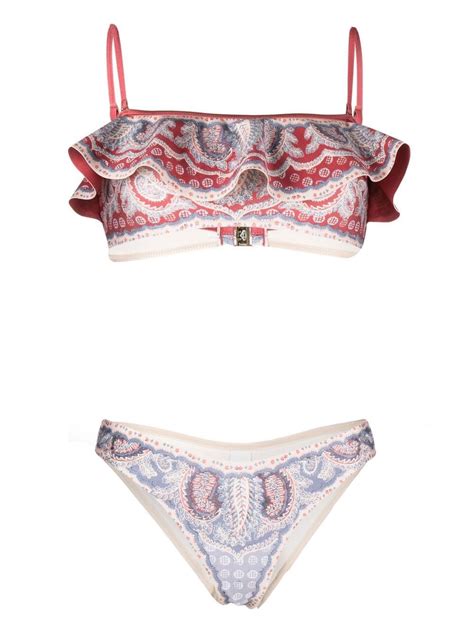 Zimmermann Paisley Print Bikini In Red ModeSens